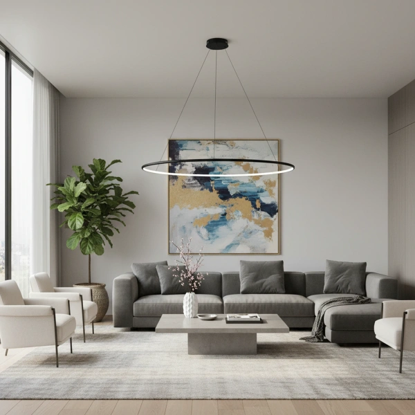 Moderne LED-Hängeleuchte Orbit No.1 120 cm Schwarz 4000K dimmbar LEDesign