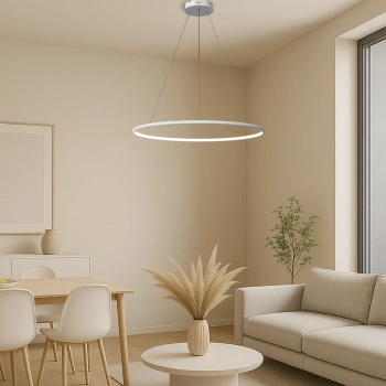 Moderne LED-Hängeleuchte Orbit No.1 80 cm Weiß Smart 4000K LEDesign