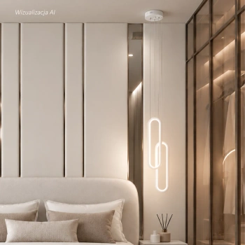 Moderne LED-Pendelleuchte Led Ellipse No.2 Weiß 4000K LEDesign