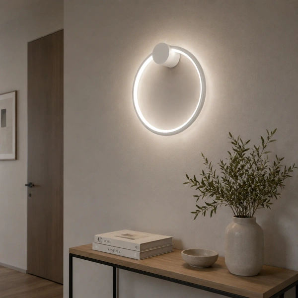 Moderne LED-Wandleuchte Moon 30 cm Weiß 4000K LEDesign