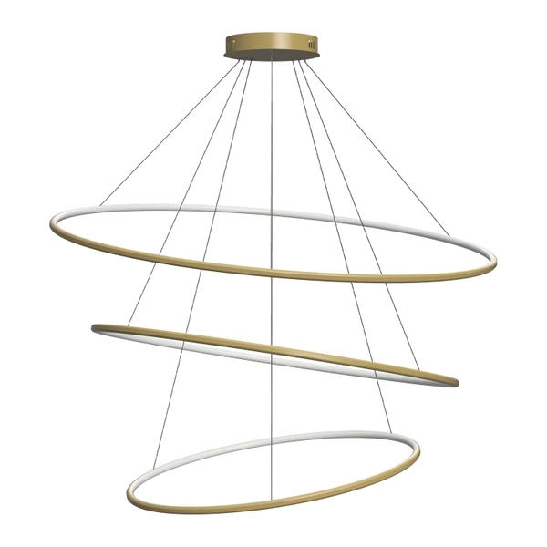 Moderne LED-Pendelleuchte Orbit No.3 120 cm Gold 3000K mit Tuya LEDesign