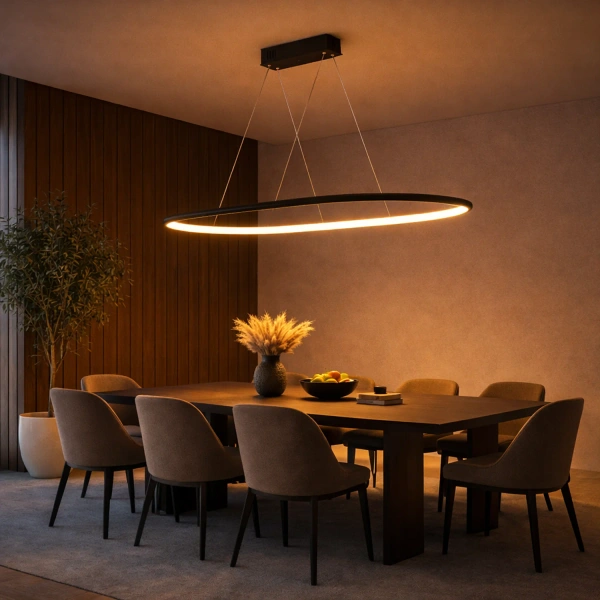 Moderne Led-Pendelleuchte Ellipse Nein.1 120 cm schwarz 3K LED-Design