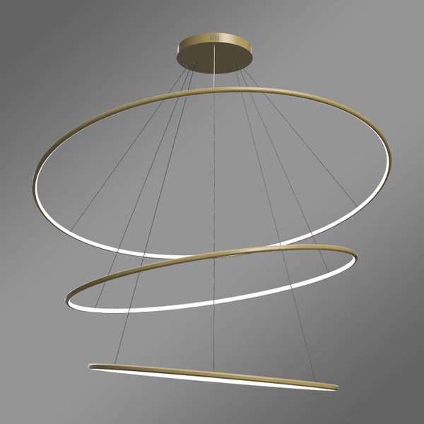 Moderne LED-Pendelleuchte Orbit No.3 Gold 150 cm 4000K mit Fernbedienung LEDesign