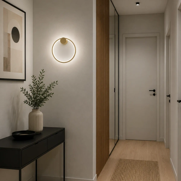 Moderne LED-Wandleuchte Moon 30 cm Gold 3000K LEDesign