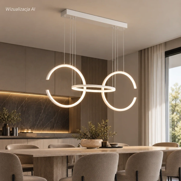 Moderne LED Pendelleuchte Celestial No 3 weiß mit Tuya App 3000K LEDesign