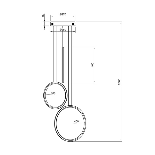 Moderne schwarze LED-Pendelleuchte Led Moon No.3 B mit Fernbedienung 3000K–6000K LEDesign
