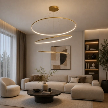 Moderne LED-Pendelleuchte Orbit No.3 120 cm Gold 4000K LEDesign