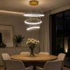 Moderne LED-Pendelleuchte Orbit No.3 50 cm Gold 4000K mit Fernbedienung LEDesign