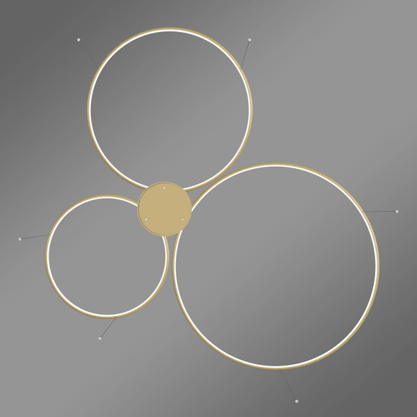 Moderne LED-Pendelleuchte Orbit S No.3 100 cm Gold 4000K mit Tuya LEDesign