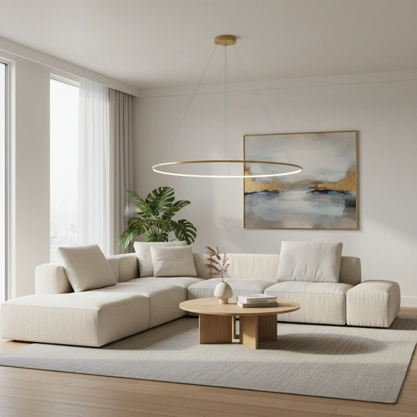 Moderne LED-Hängeleuchte Orbit No.1 150 cm Gold 4000K dimmbar LEDesign