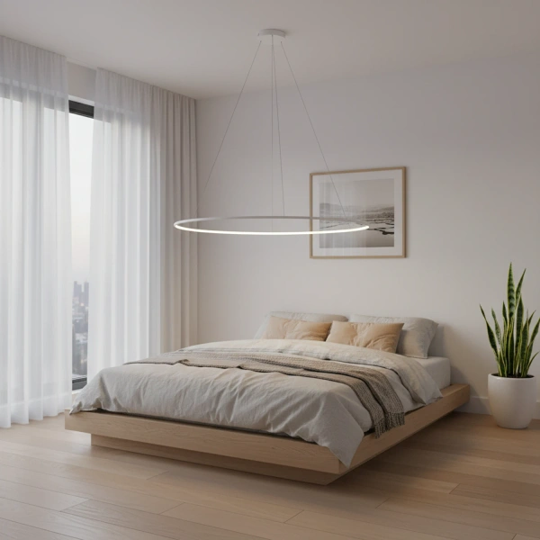 Moderne LED-Hängeleuchte Orbit No.1 150 cm Weiß 3000K dimmbar LEDesign