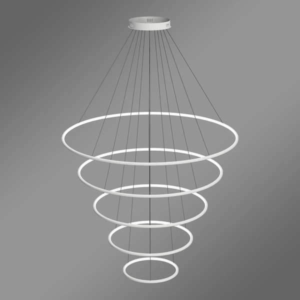 Moderne LED-Pendelleuchte Orbit No.5 120 cm Weiß 3000K mit Fernbedienung LEDesign