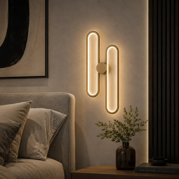 Moderne LED-Wandleuchte Led Ellipse No.2 Gold 3000K LEDesign