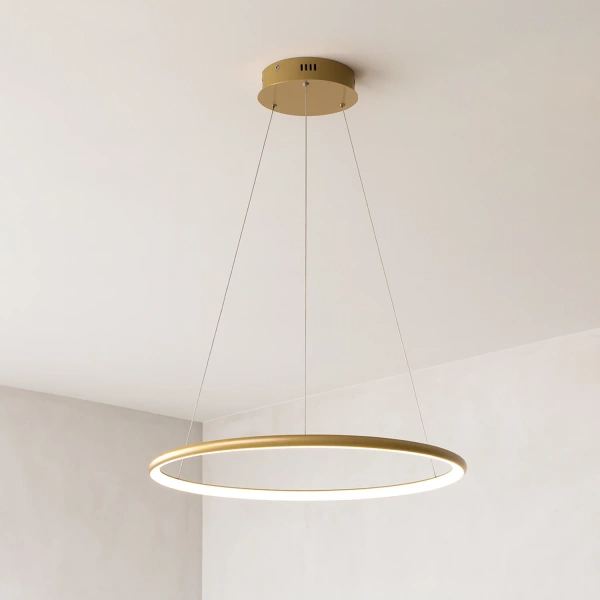 Moderne LED-Pendelleuchte Orbit No.1 60 cm Gold 3000K dimmbar LEDesign