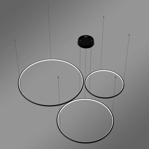 Moderne LED-Pendelleuchte Orbit S No.3 100 cm Schwarz 3000K mit Tuya LEDesign