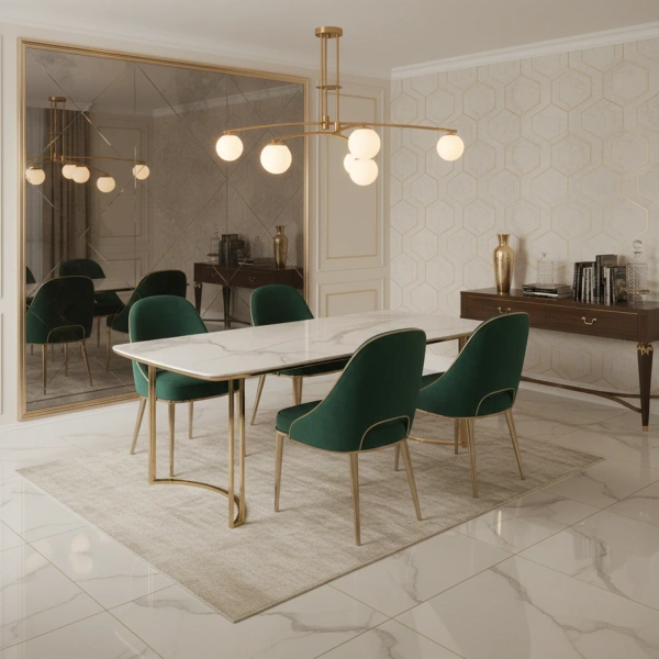 Elegante goldene Deckenleuchte Lunaris 6 für moderne Innenräume