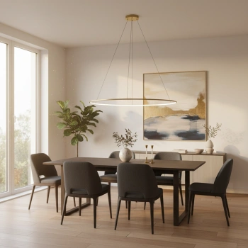 Moderne LED-Hängeleuchte Orbit No.1 150 cm Gold 4000K dimmbar LEDesign