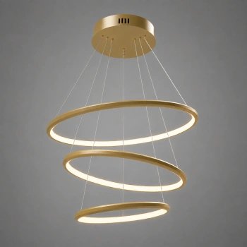 Moderne LED-Pendelleuchte Orbit No.3 50 cm Gold 4000K mit Fernbedienung LEDesign