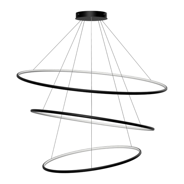 Moderne LED-Pendelleuchte Orbit No.3 120 cm Schwarz 3000K LEDesign