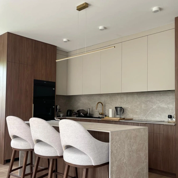 Moderne LED-Pendelleuchte Line 80 cm Gold 3000K LEDesign