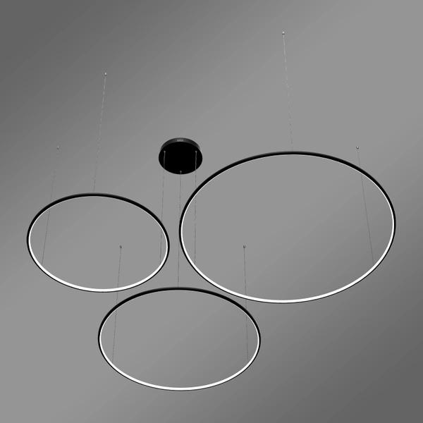 Moderne LED-Pendelleuchte Orbit S No.3 120 cm Schwarz 3000K mit Fernbedienung LEDesign