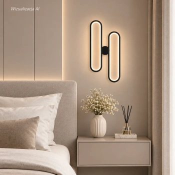 Moderne LED-Wandleuchte Led Ellipse No.2 Schwarz 3000K LEDesign