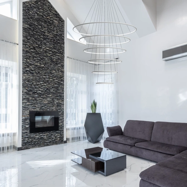 Moderne LED-Pendelleuchte Led Orbit No.6 150 cm Weiß 3000K mit Tuya LEDesign