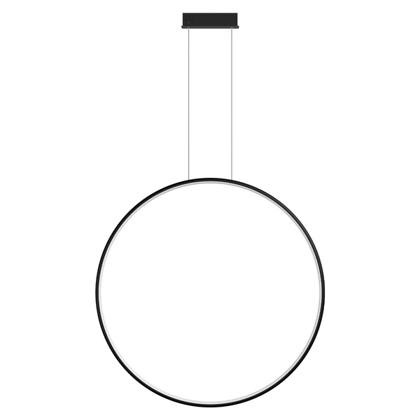 Moderne Pendelleuchte Led Moon 80 cm Schwarz, mit Fernbedienung, warmes Licht 3000K | LEDesign