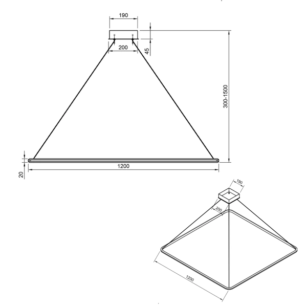 Pendelleuchte Led Quadrum No.1 120 cm Gold 4000K LEDesign