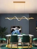 Moderne goldene LED-Pendelleuchte Golden Wave 100 cm