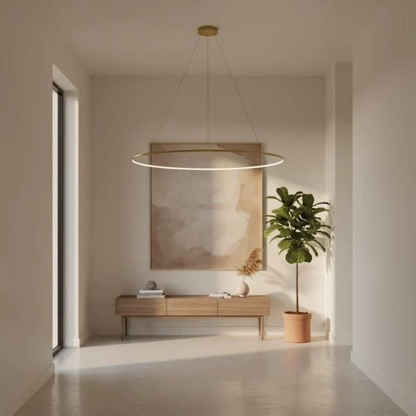 Moderne LED-Hängeleuchte Orbit No.1 150 cm Gold 3000K dimmbar LEDesign