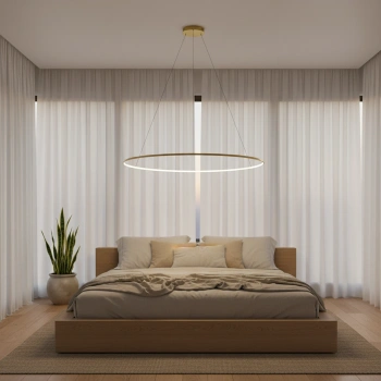Moderne LED-Hängeleuchte Orbit No.1 150 cm Gold Smart 4000K LEDesign