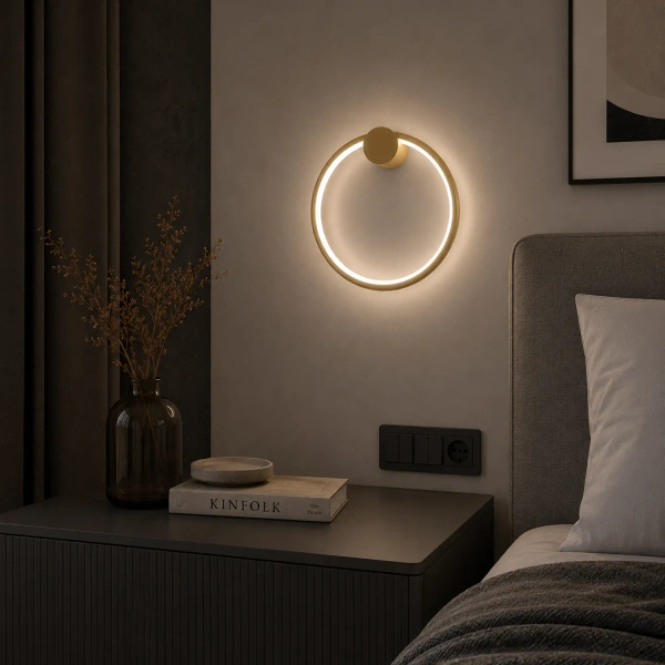 Moderne LED-Wandleuchte Moon 30 cm Gold 3000K LEDesign