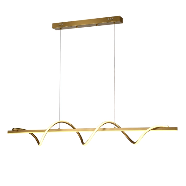 Moderne goldene LED-Pendelleuchte Golden Wave 120 cm