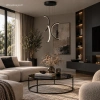 Moderne LED-Pendelleuchte Moon No.3 40 cm Schwarz mit Fernbedienung 3000K–6000K LEDesign