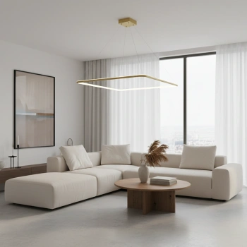 Pendelleuchte Led Quadrum No.1 100 cm Gold 4000K mit Fernbedienung LEDesign