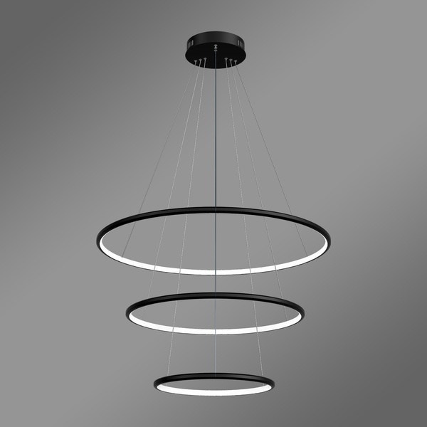 Moderne LED-Pendelleuchte Orbit No.3 80 cm Schwarz 3000K mit Tuya LEDesign