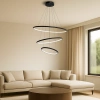 Moderne LED-Pendelleuchte Orbit No.3 80 cm Schwarz 3000K mit Fernbedienung LEDesign