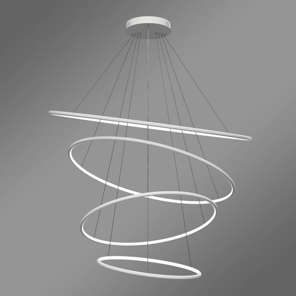 Moderne LED-Pendelleuchte Orbit No.4 120 cm Weiß 3000K mit Fernbedienung LEDesign