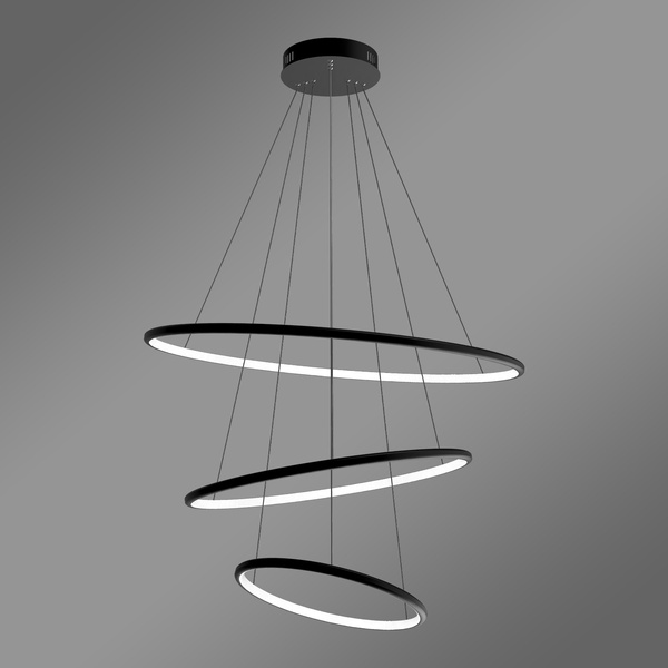 Moderne LED-Pendelleuchte Orbit No.3 80 cm Schwarz 3000K mit Fernbedienung LEDesign