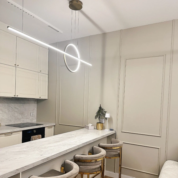 Moderne LED-Pendelleuchte Geometrik 40 cm Gold 4000K LEDesign