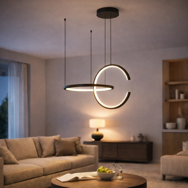 Moderne Led-Pendelleuchte Celestial No.2 schwarz mit Tuya App 3000K LEDesign