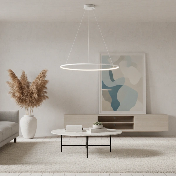 Moderne LED-Hängeleuchte Orbit No.1 100 cm Weiß 4000K LEDesign