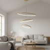 Moderne LED-Pendelleuchte Orbit No.3 80 cm Gold 4000K mit Tuya LEDesign