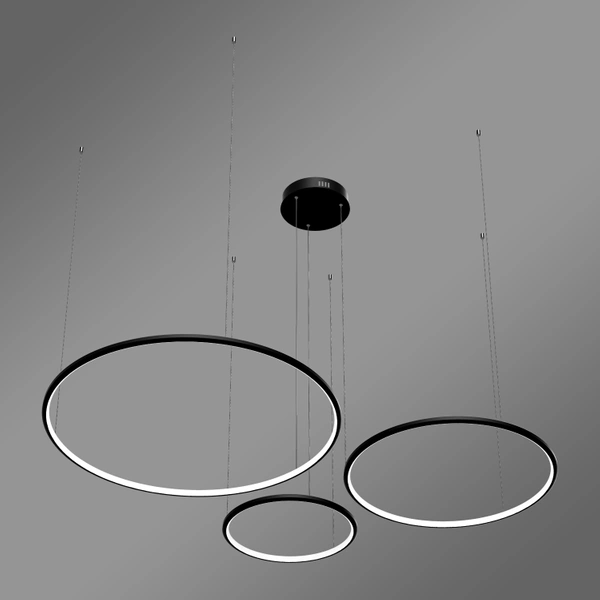 Moderne LED-Pendelleuchte Orbit S No.3 80 cm Schwarz 4000K mit Tuya LEDesign