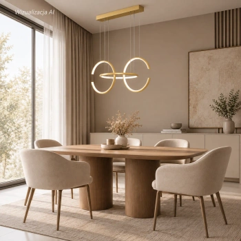 Moderne LED Pendelleuchte Celestial No 3  gold mit Fernbedienung 4000K LEDesign