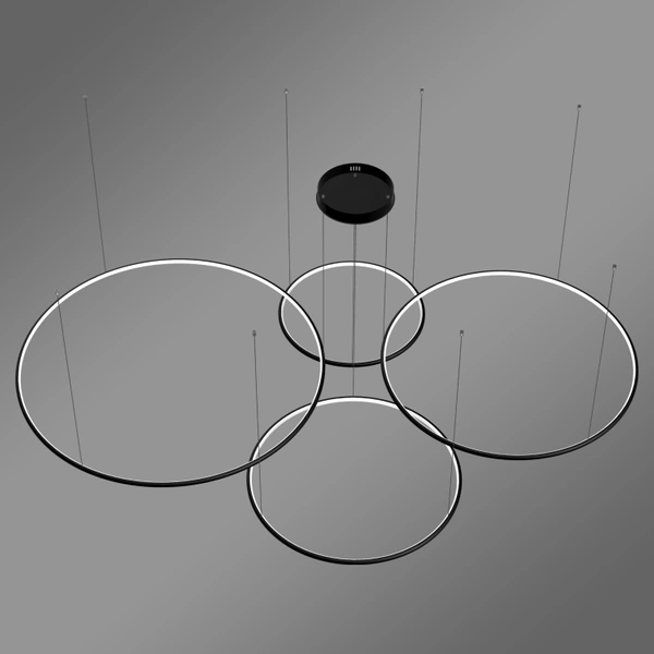 Moderne LED-Pendelleuchte Orbit S No.4 120 cm Schwarz 4000K mit Fernbedienung LEDesign