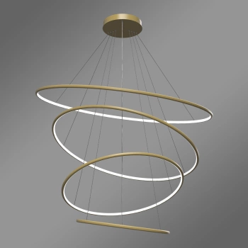 Moderne LED-Pendelleuchte Orbit No.4 120 cm Gold 4000K mit Fernbedienung LEDesign