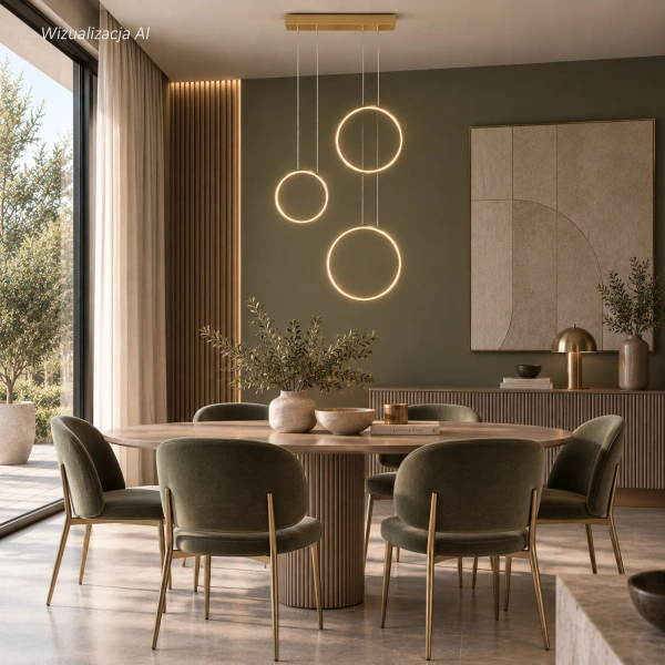 Moderne LED-Pendelleuchte Moon No.3 Gold  mit Fernbedienung 3000K–6000K LEDesign