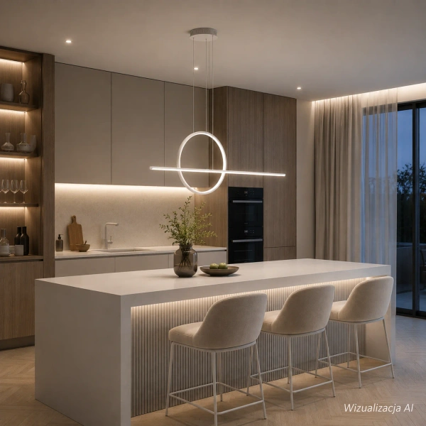 Moderne LED-Pendelleuchte Geometrik 2 40 cm Weiß 4000K mit Tuya LEDesign